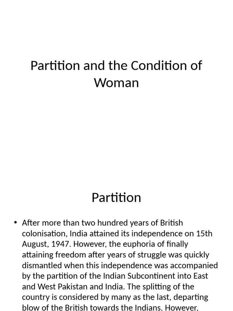 Woman and Partition | PDF