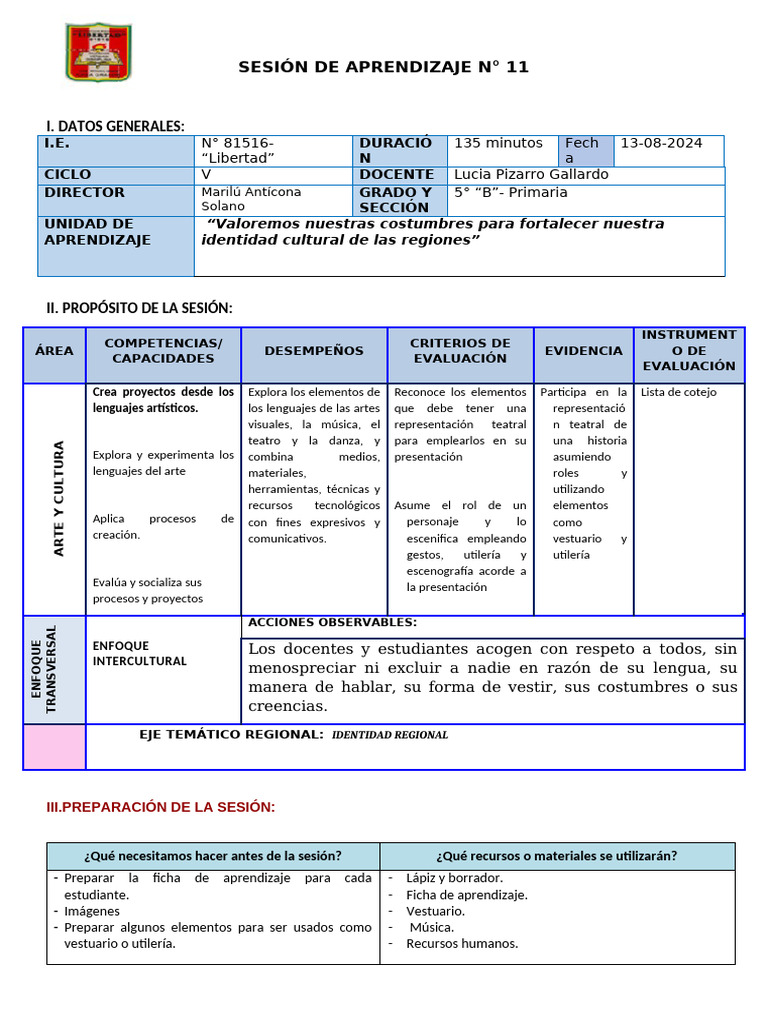 Martes 13 - Sesion de Arte y Cultura | PDF