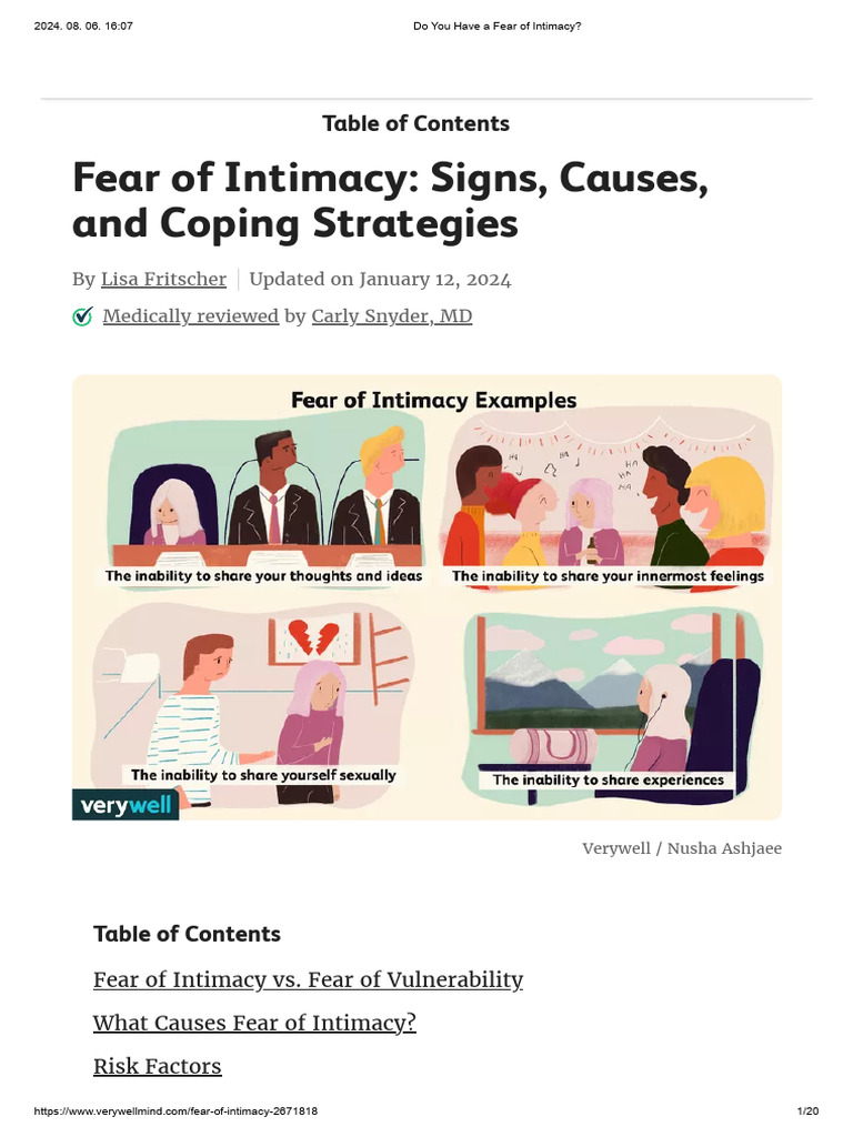 Do You Have A Fear of Intimacy | PDF