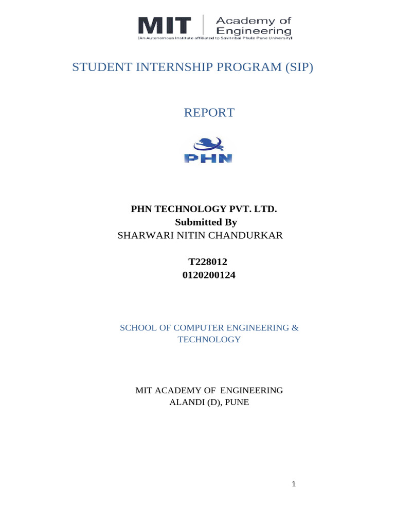 Student Internship Report at PHN Technology | PDF | Internet Of Things ...