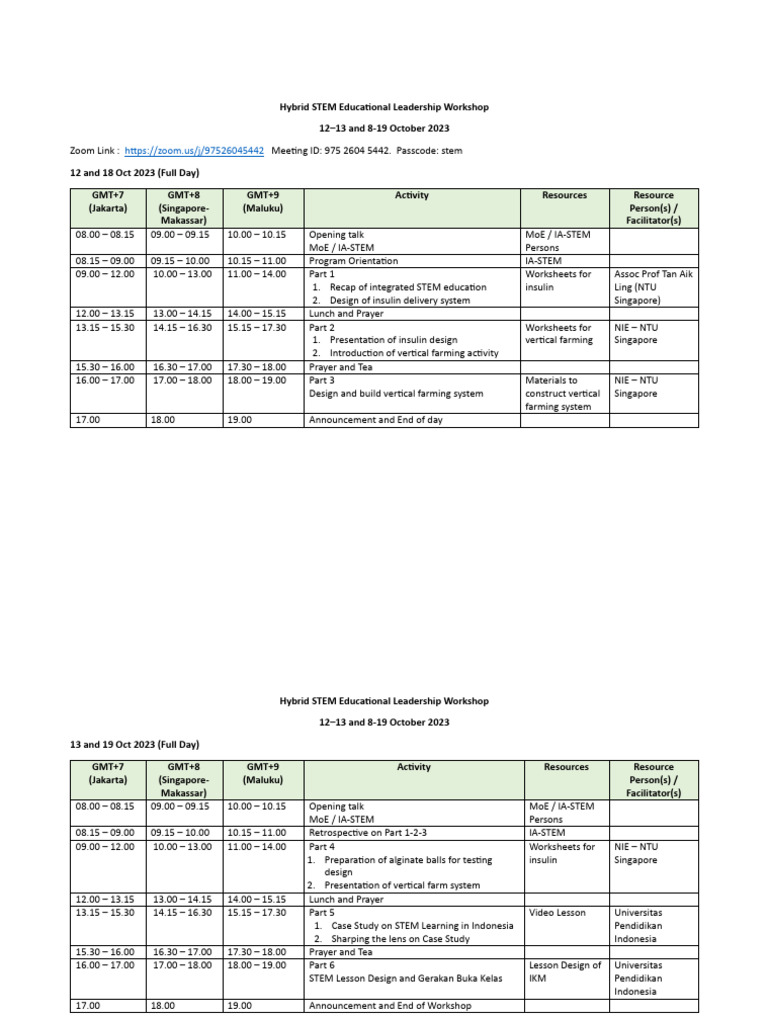Hybrid Workshop Program 2023 | PDF