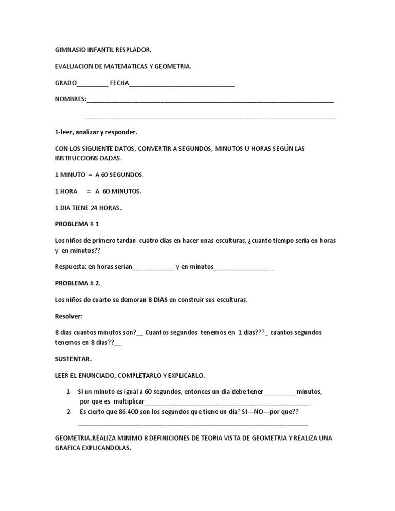 Evaluacion de Matematicas | PDF | Crecimiento personal y profesional ...