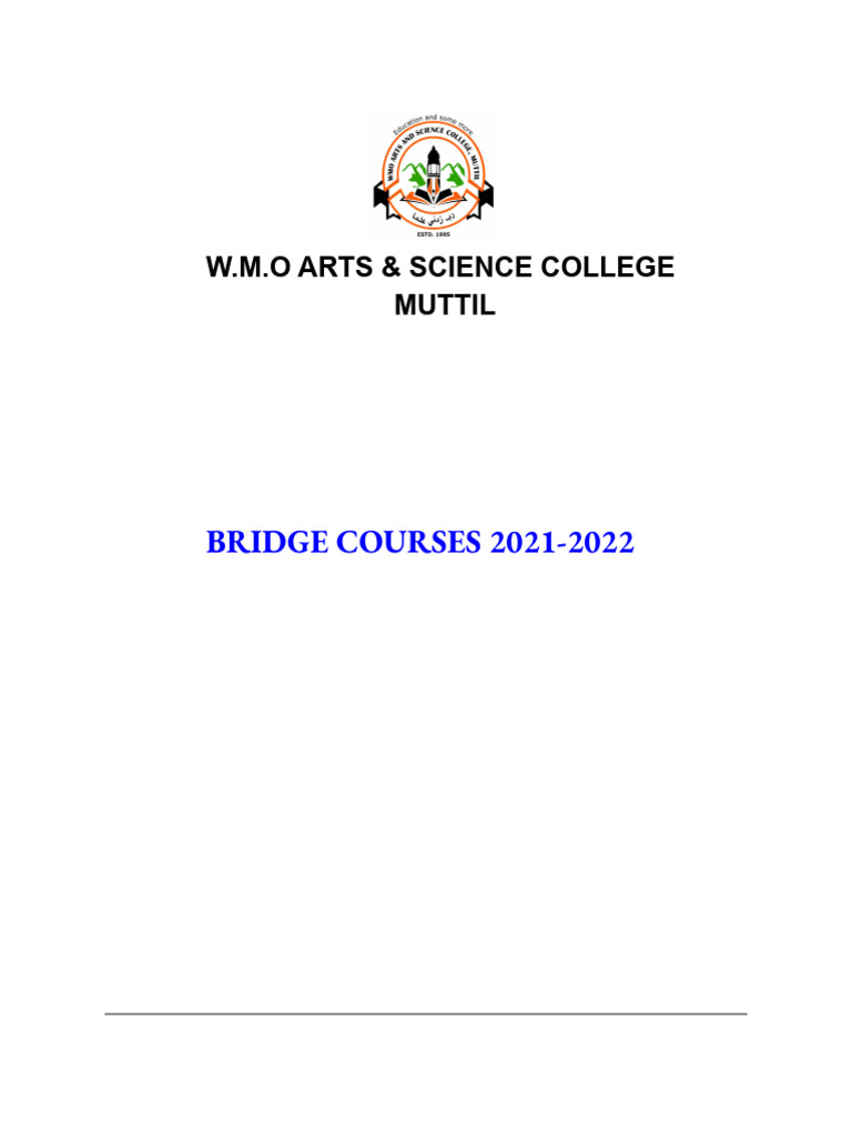 Bridge Course Syllabus 2021-2022 | PDF | Euclidean Vector | Career & Growth