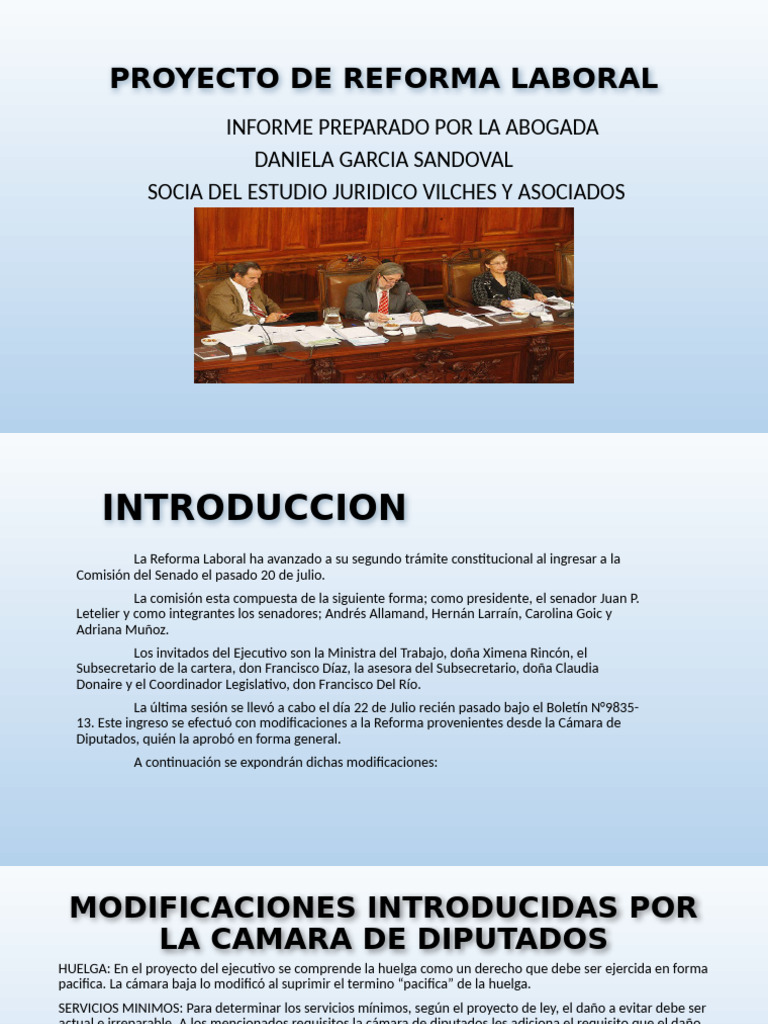 Principales Modificaciones Al Proyecto de Reforma Laboral | PDF