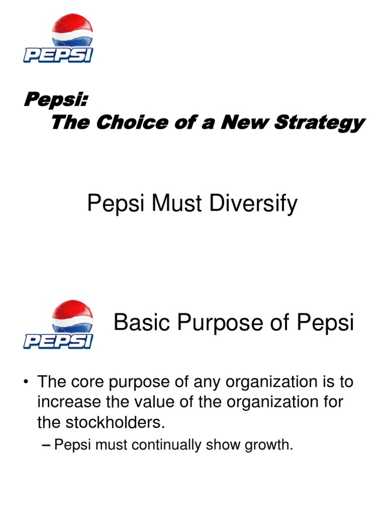 Pepsi: The Choice of A New Strategy | PDF | Pepsi Co | Market (Economics)