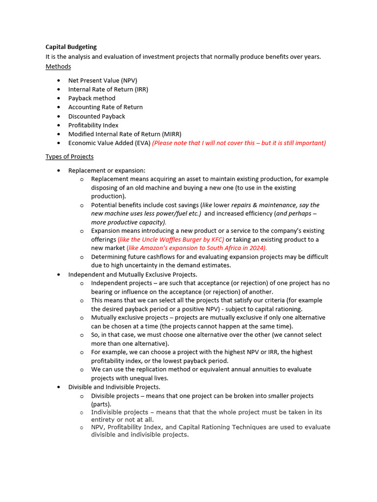 Capital Budgeting Pdf