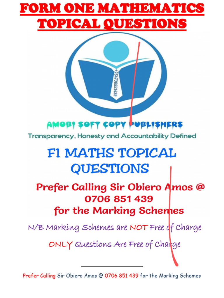Form One Topics | PDF