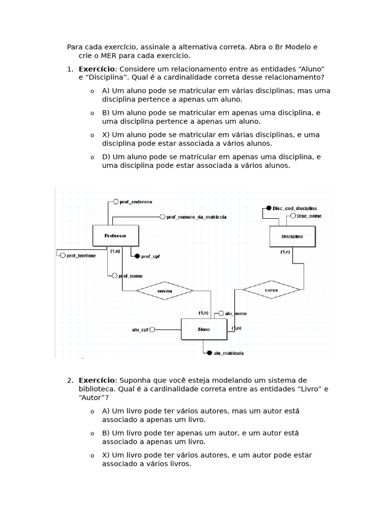 Atividade 10 Exercícios de Cardinalidade | PDF