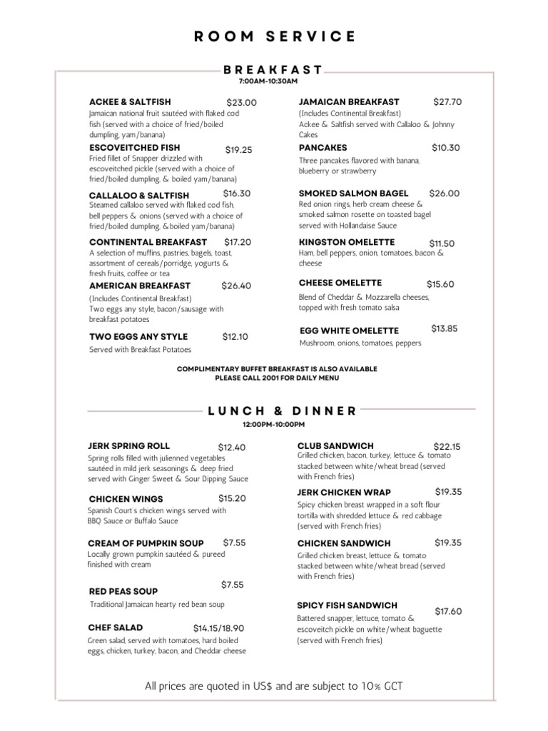 Room Service: Breakfast | PDF