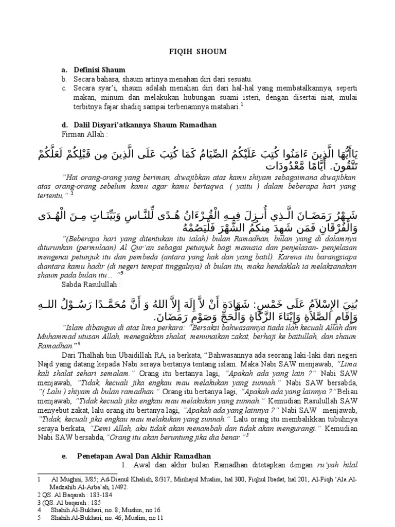 Fiqih Shoum A Definisi Shaum