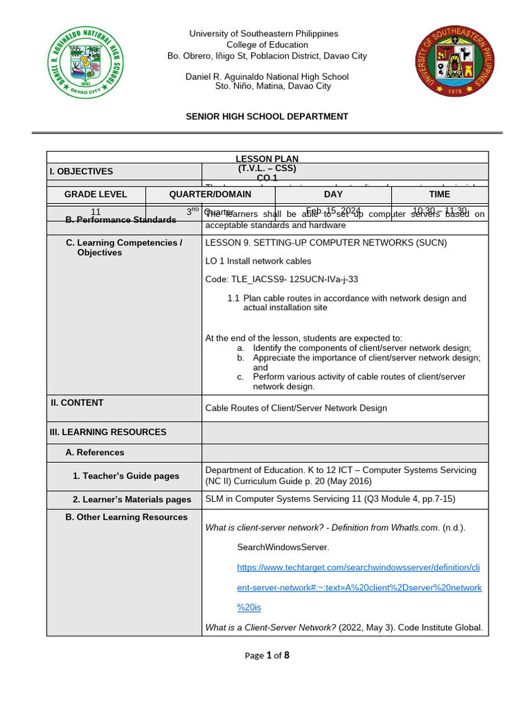 Topic 2 cable routes of clientserver network design pdf