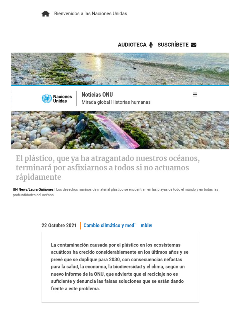Crisis global del plástico en océanos | PDF | Residuos | El plastico