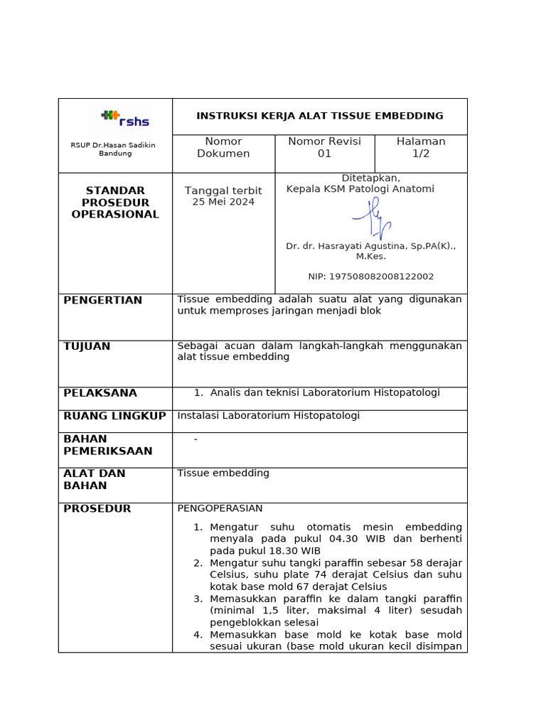 IK Tissue Embedding | PDF