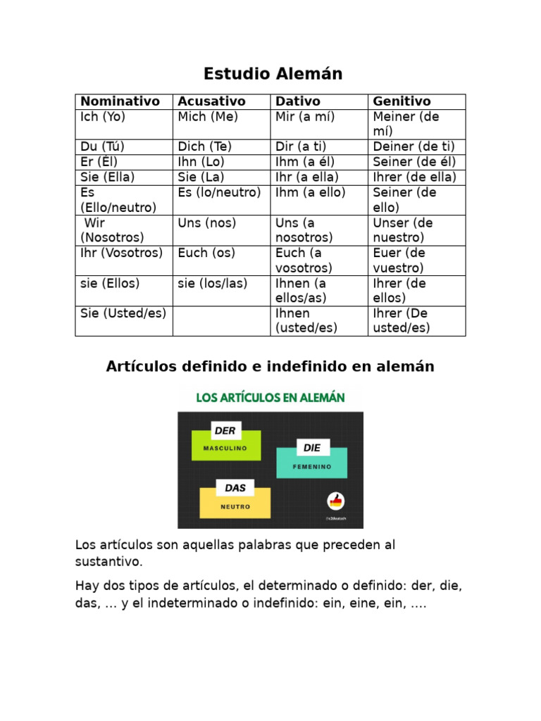 Estudio Alemán | PDF | Verbo | Estudios de idiomas extranjeros