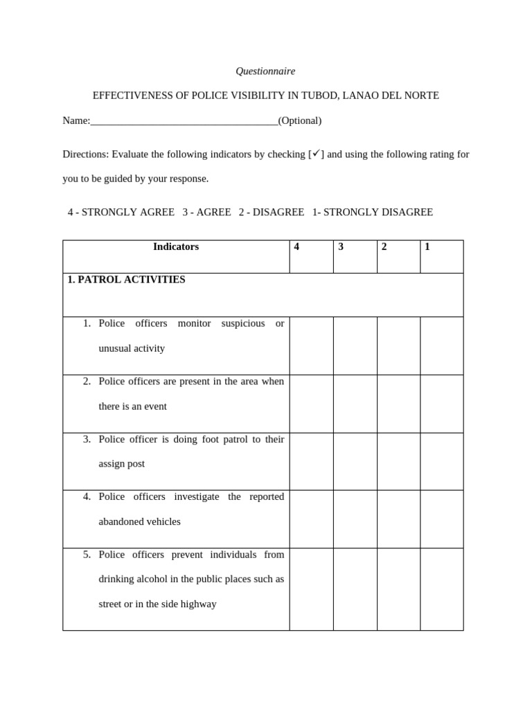 Questionnaire | PDF