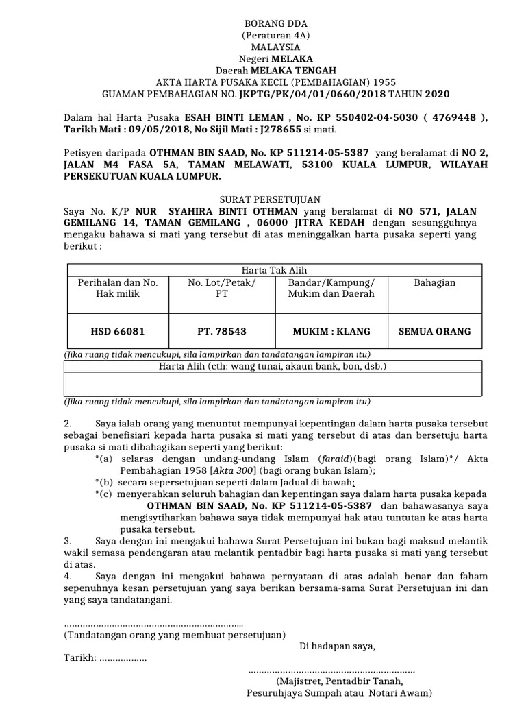 Borang Dda Klang Melaka | PDF