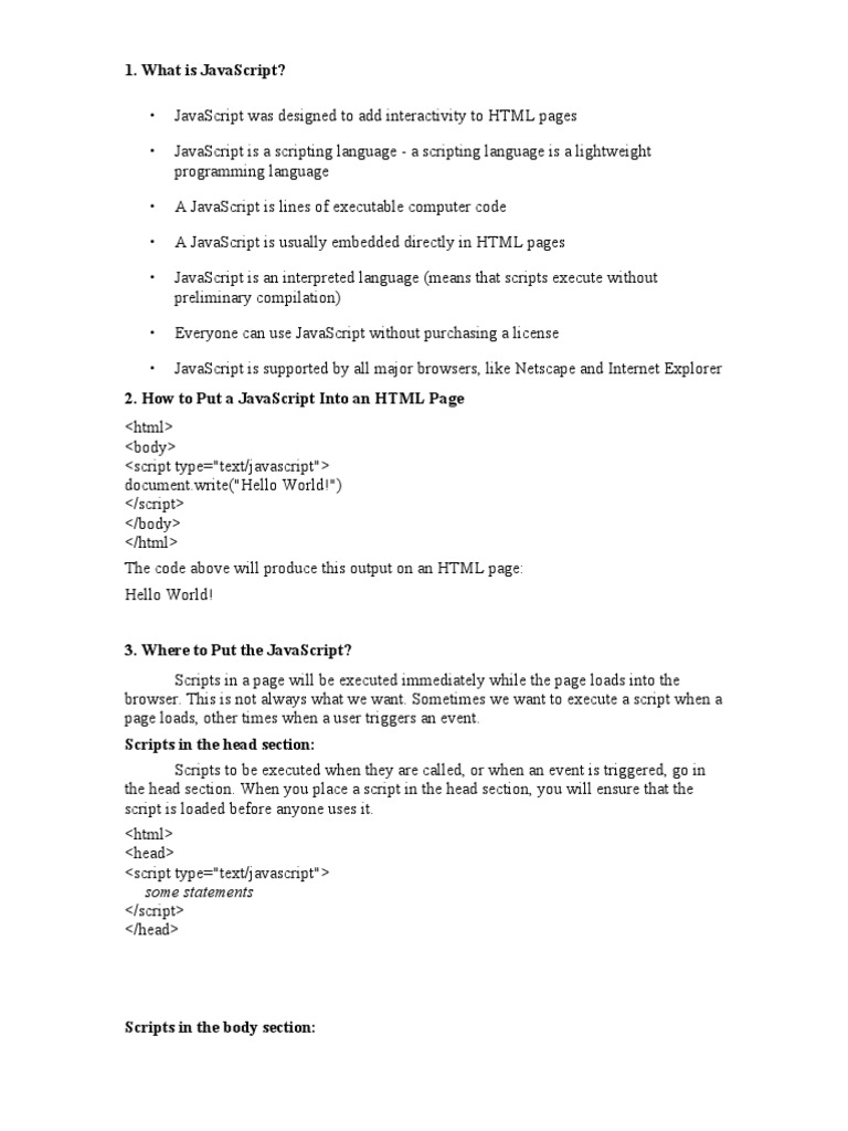 Javascript Quick Reference | PDF