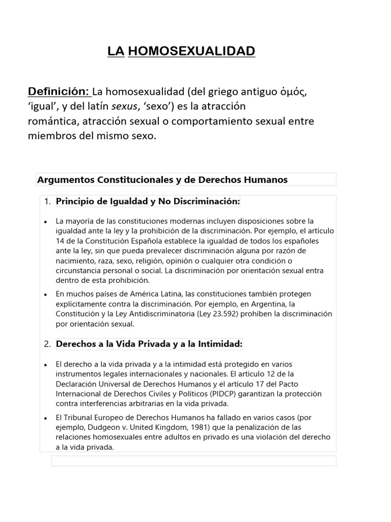 La Homosexualidad | PDF