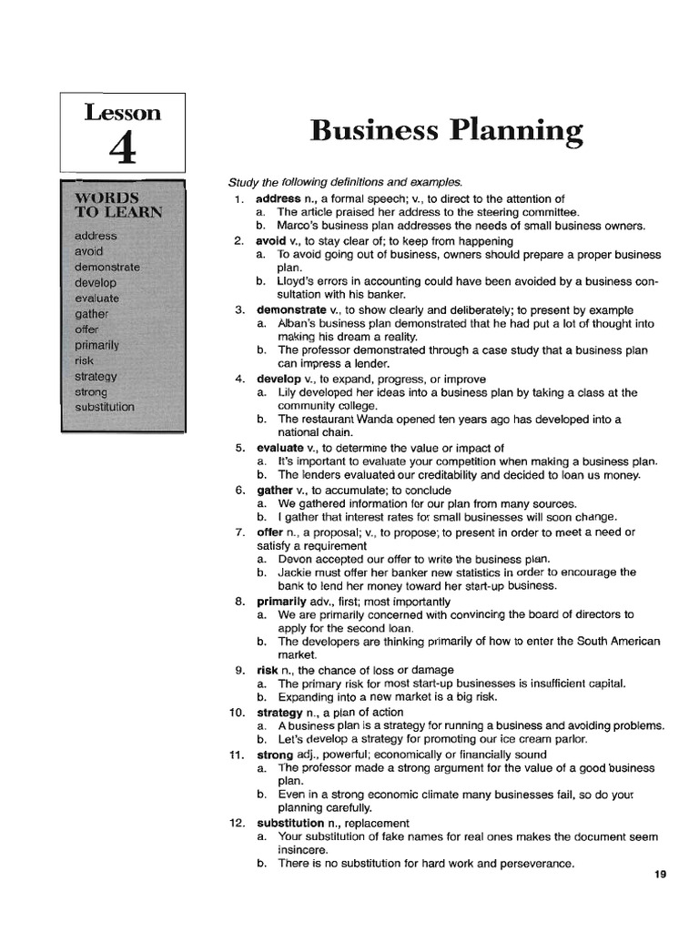 Lesson 4 Business Planning | PDF