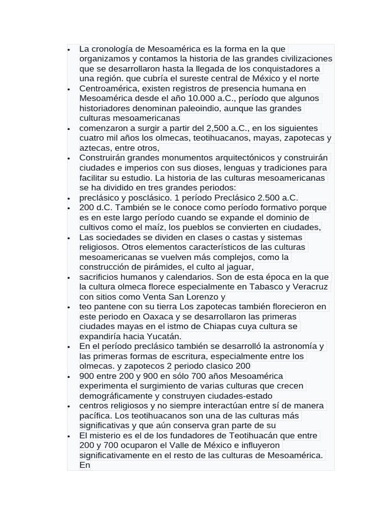 La cronología de Mesoamérica PDF