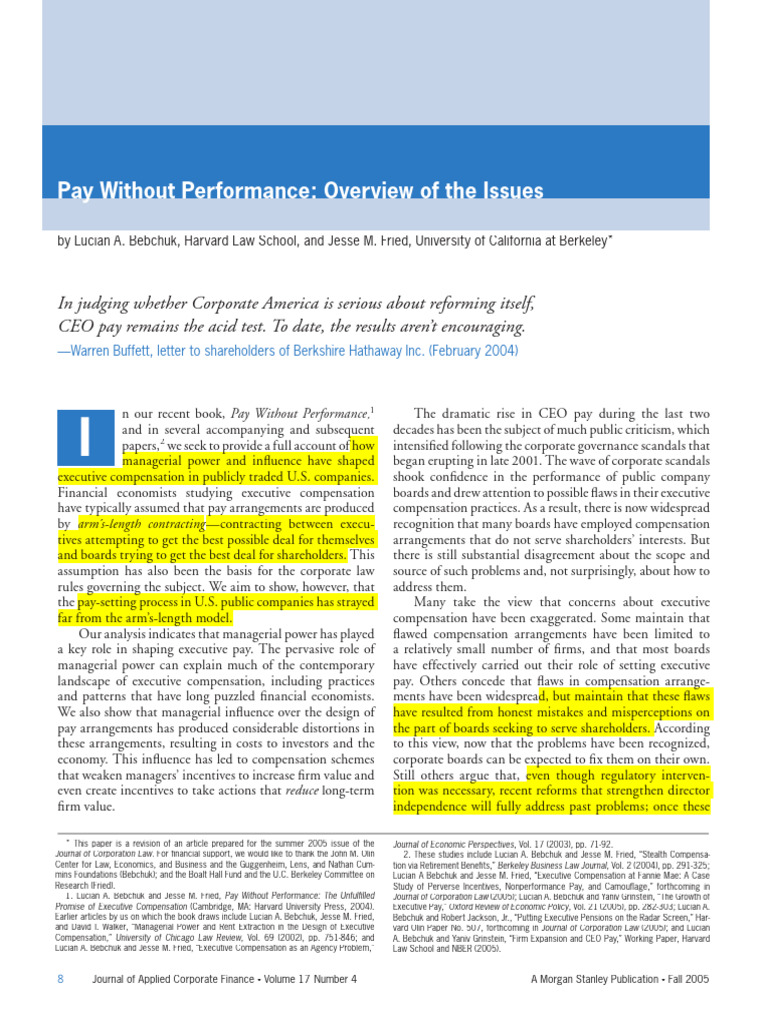 Pay Without Performance | PDF