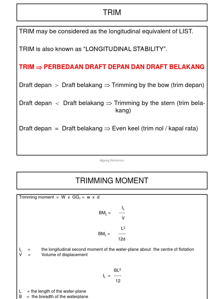 Menghitung Trim dan Draft Kapal | PDF