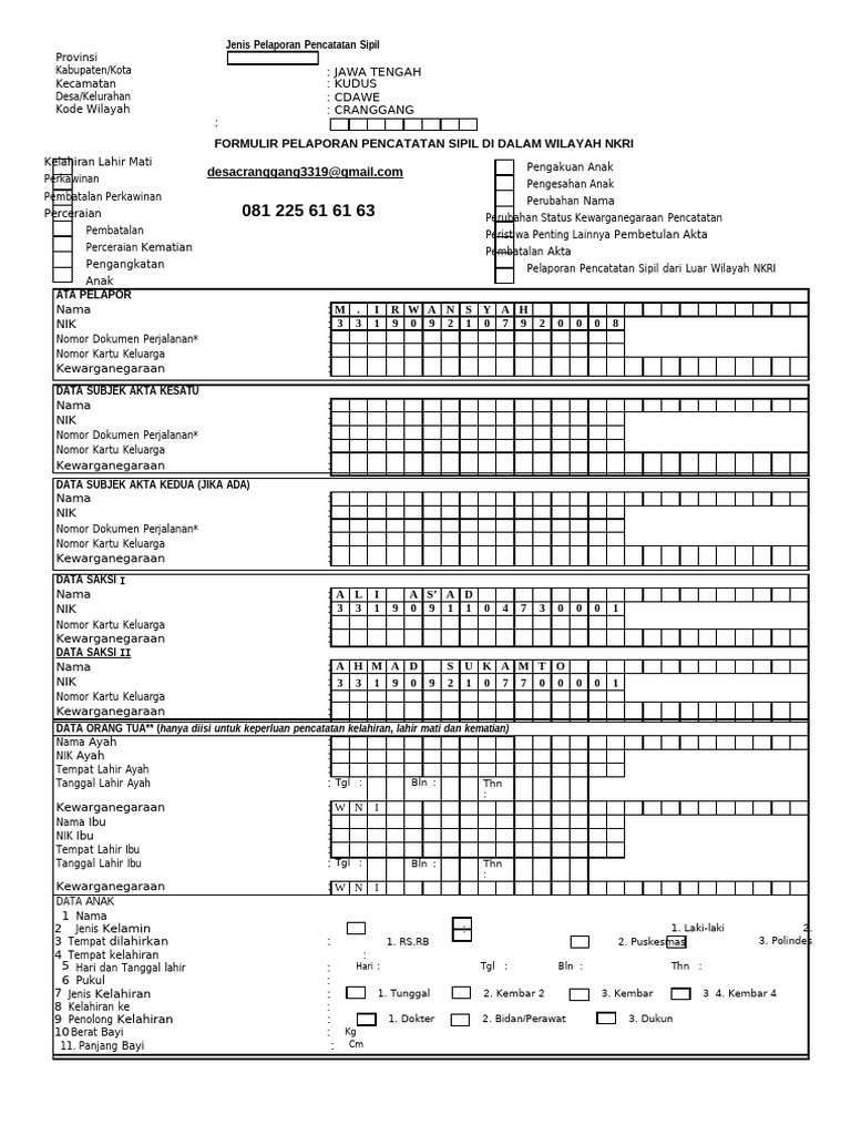 Formulir Kematian Pdf