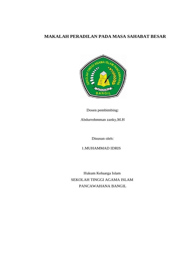 Makalah fix peradilan pada masa sahabat besar pdf