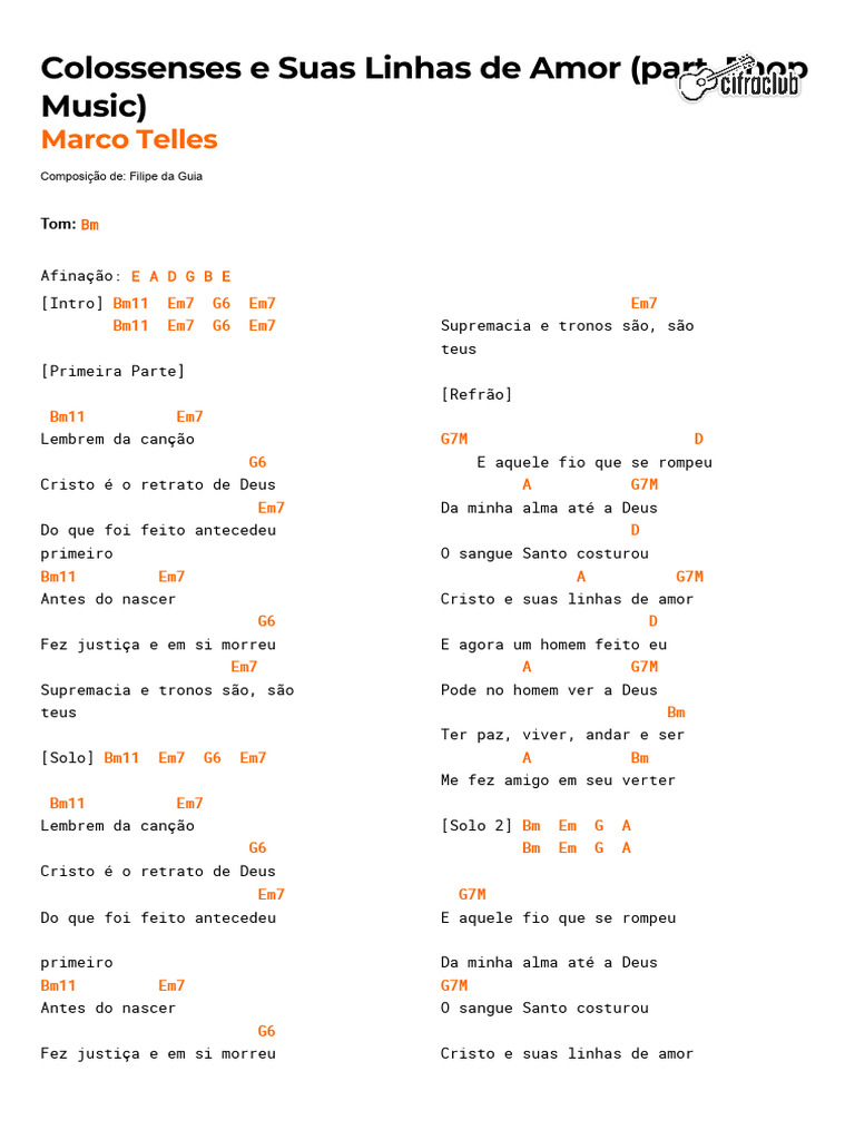 Marco Telles - Colossenses e Suas Linhas de Amor (Part. Fhop Music) | PDF