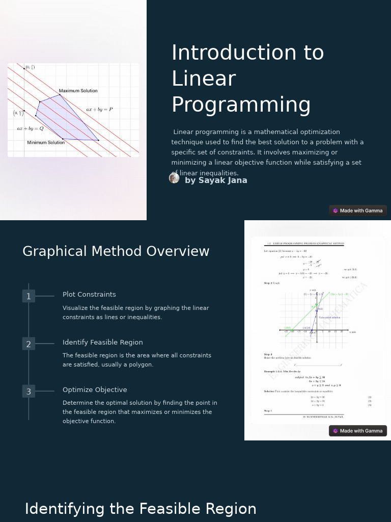 Introduction To Linear Programming Sayak | PDF | Mathematical ...