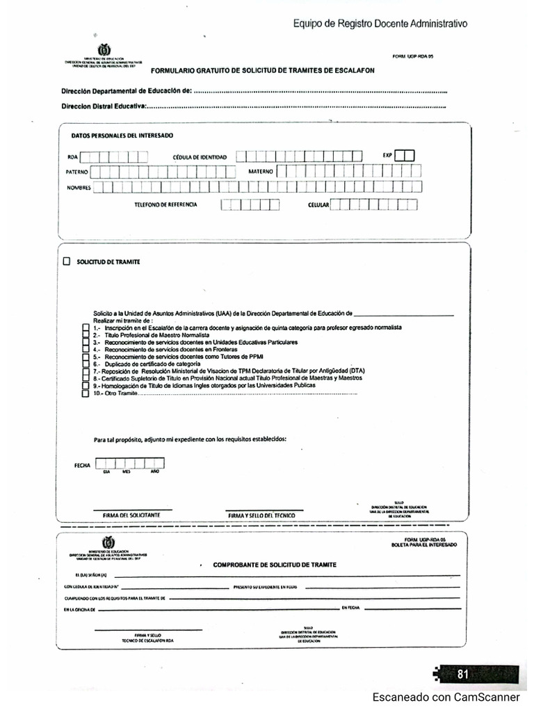 Formulario 05 | PDF
