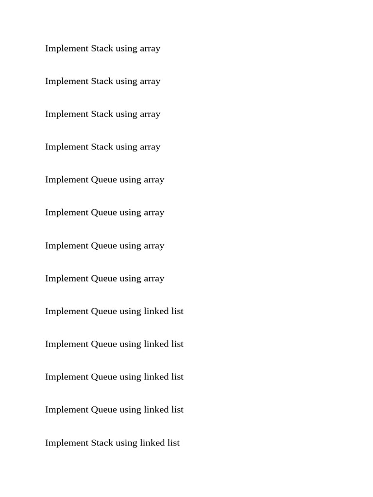 Implement Stack using array | PDF