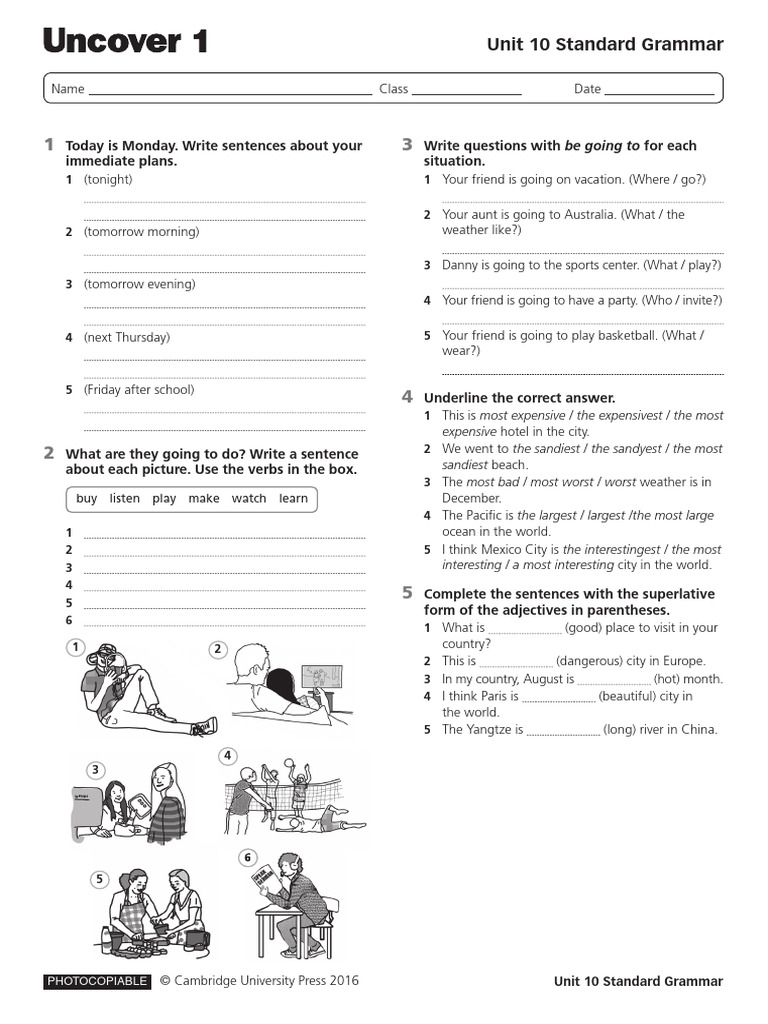 Uncover L1 Grammar Standard Unit 10 | PDF