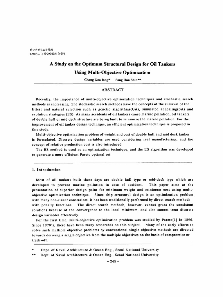 A Study On The Optimum Structural Design For Oil Tankers Using Multi ...
