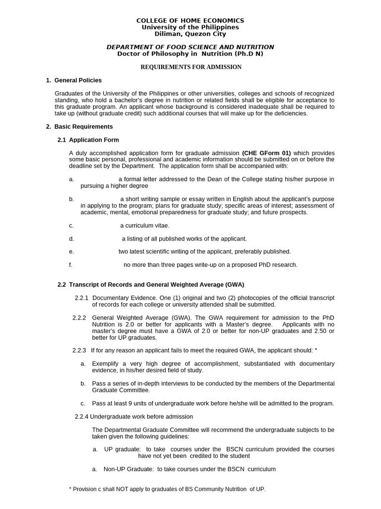 PHDN REQS | PDF