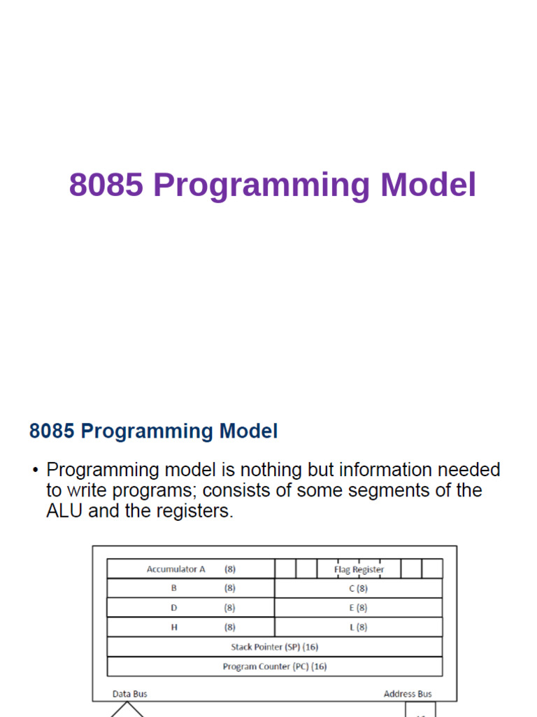 8085 Programming Model | PDF
