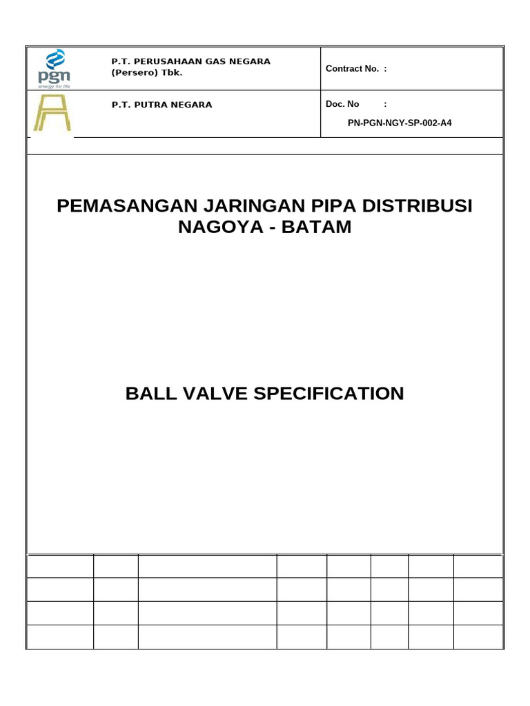 Valve Specification | PDF