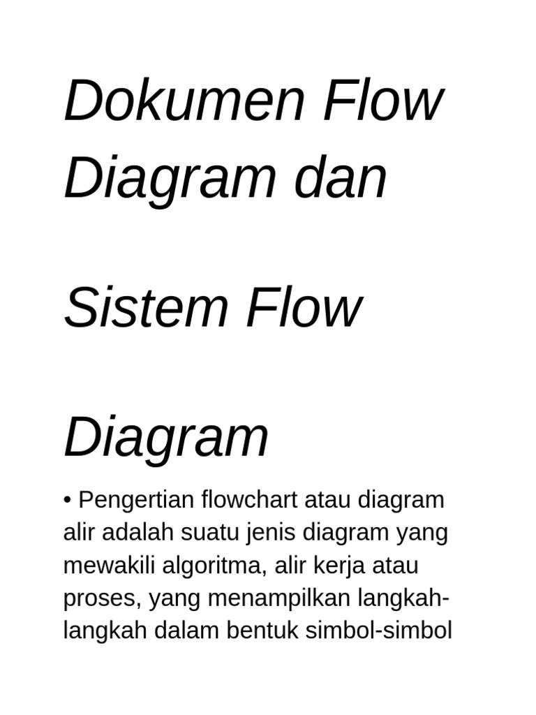 Materi 4 Dokumen Flow Diagram Dan Sistem Flow Pdf