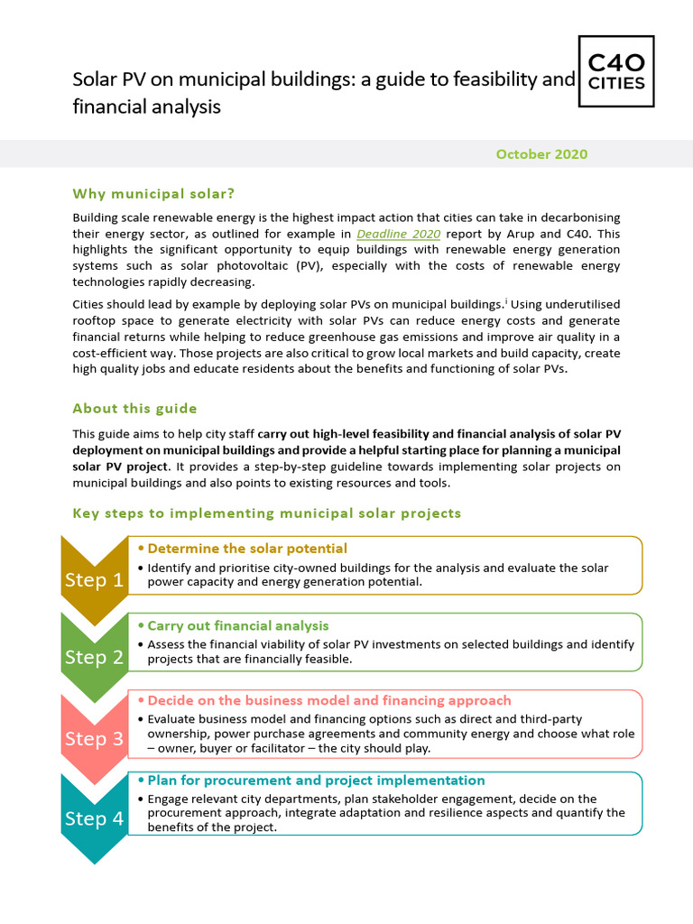 Municipal Solar PV Feasibility Guide | PDF | Photovoltaic System ...