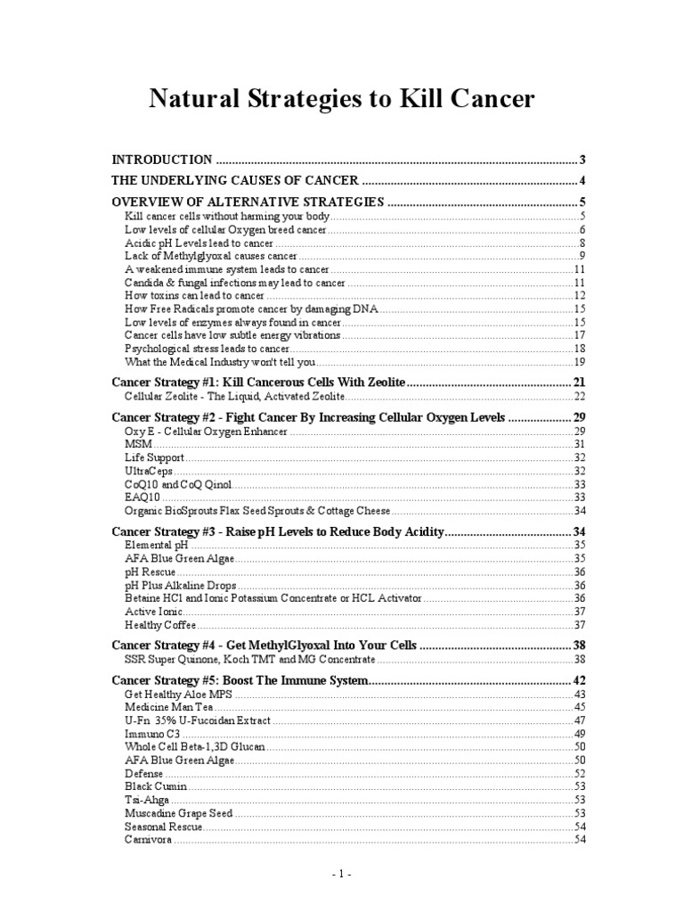 Natural Strategies To Kill Cancer | PDF | Cellular Respiration | Cancer