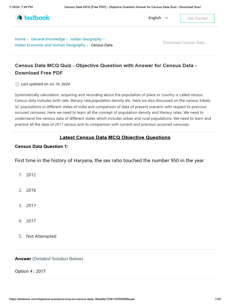 Census Textbook | PDF