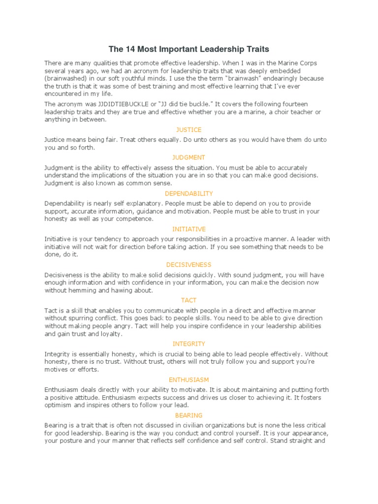 The 14 Most Important Leadership Traits | PDF | Leadership | Empathy
