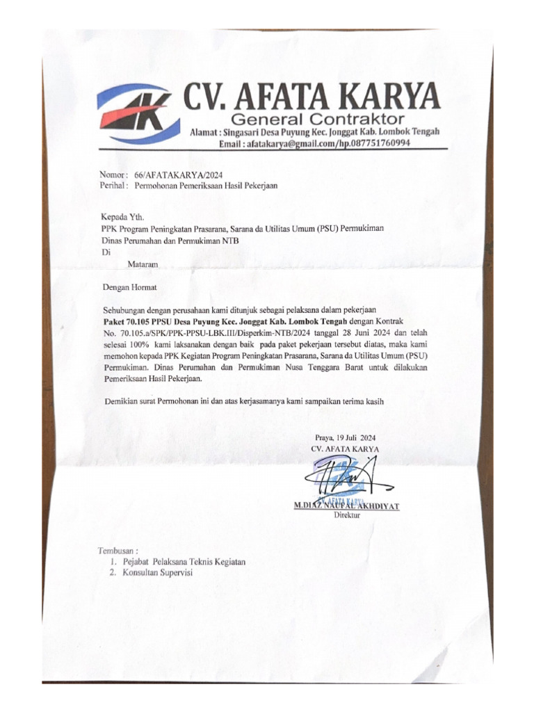 Cv. Afata Karya | PDF