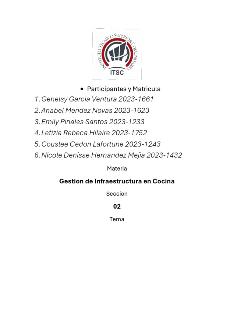 Trabajo Final Gestion en Cocina 1 | PDF | Artes culinarias | Cocina ...