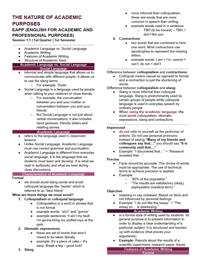 Part 1 - English For Academic and Professional Purposes | PDF