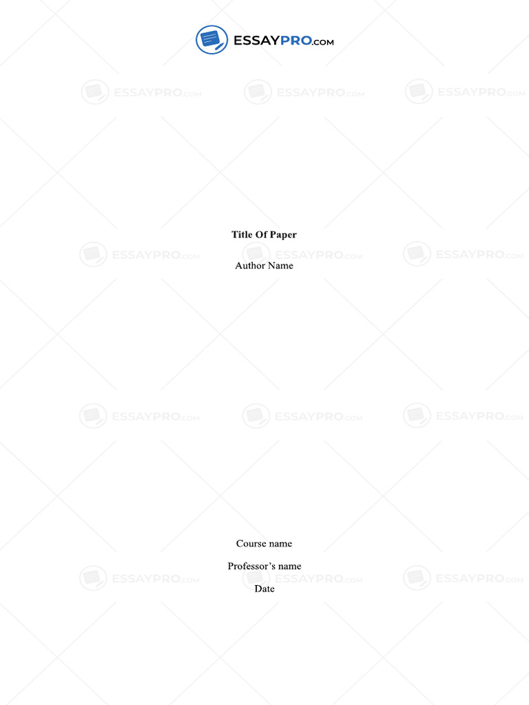 MLA Title Page Template PDF
