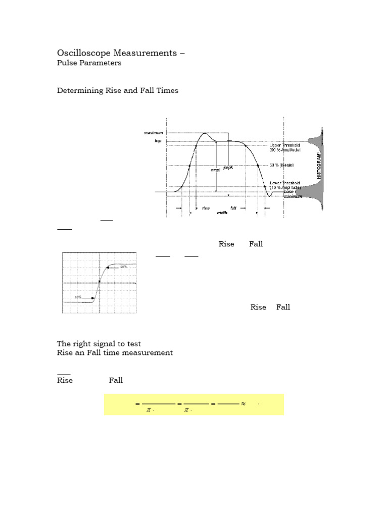 Oscilloscope Pulse Rise/Fall Time Analysis | PDF | Science & Mathematics