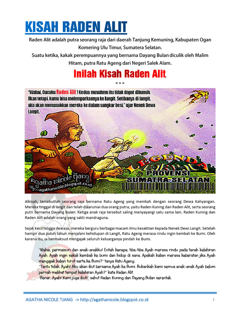 Legenda Sumatra Selatan - Kisah Raden Alit | PDF