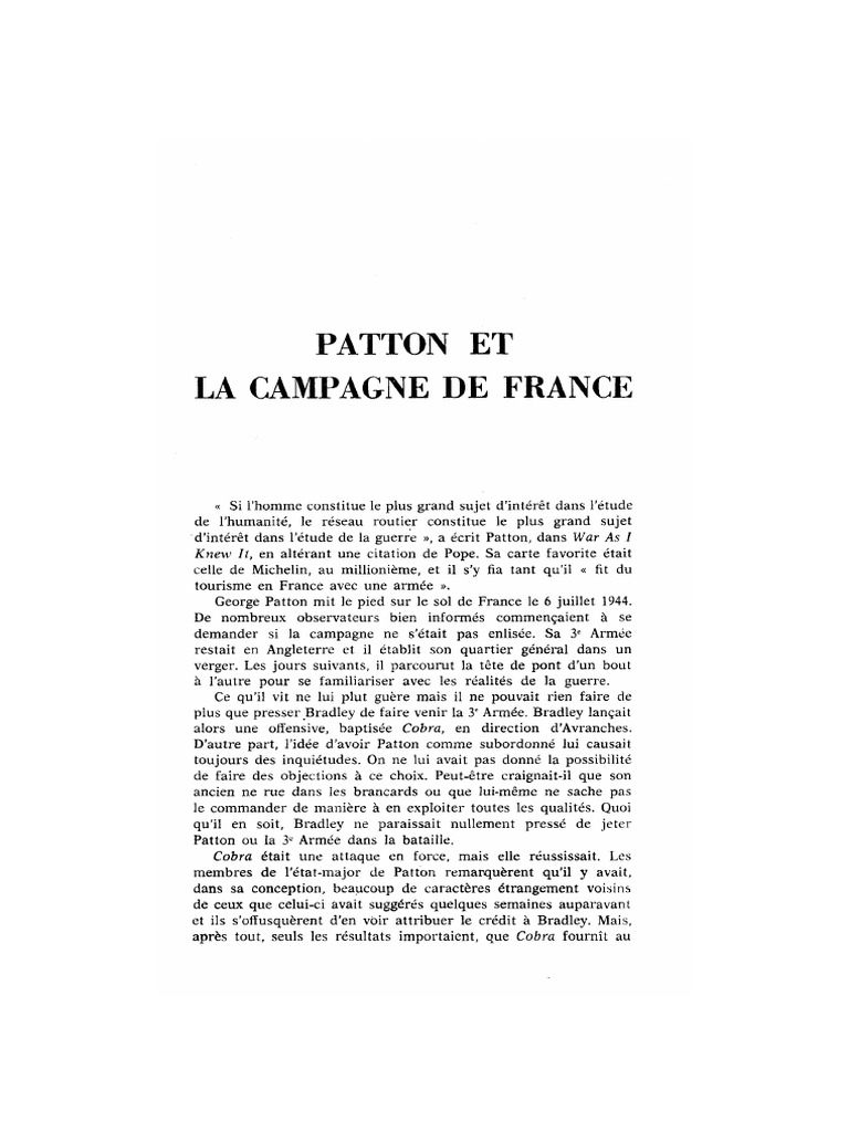 Patton Et La Campagne de France | PDF