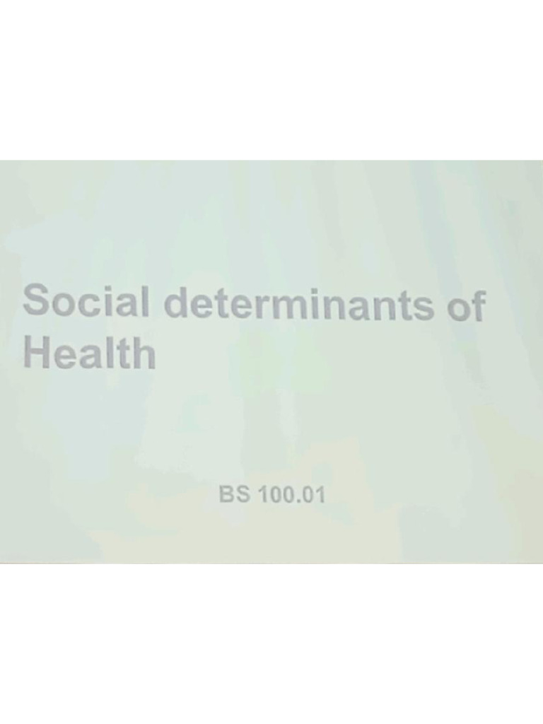 Social Determinants of Health | PDF